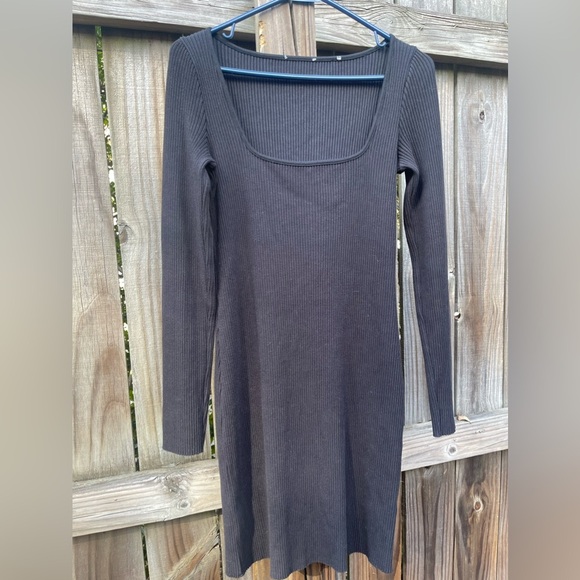 Vince Square Neck Ribbed Dress - Picture 2 of 5